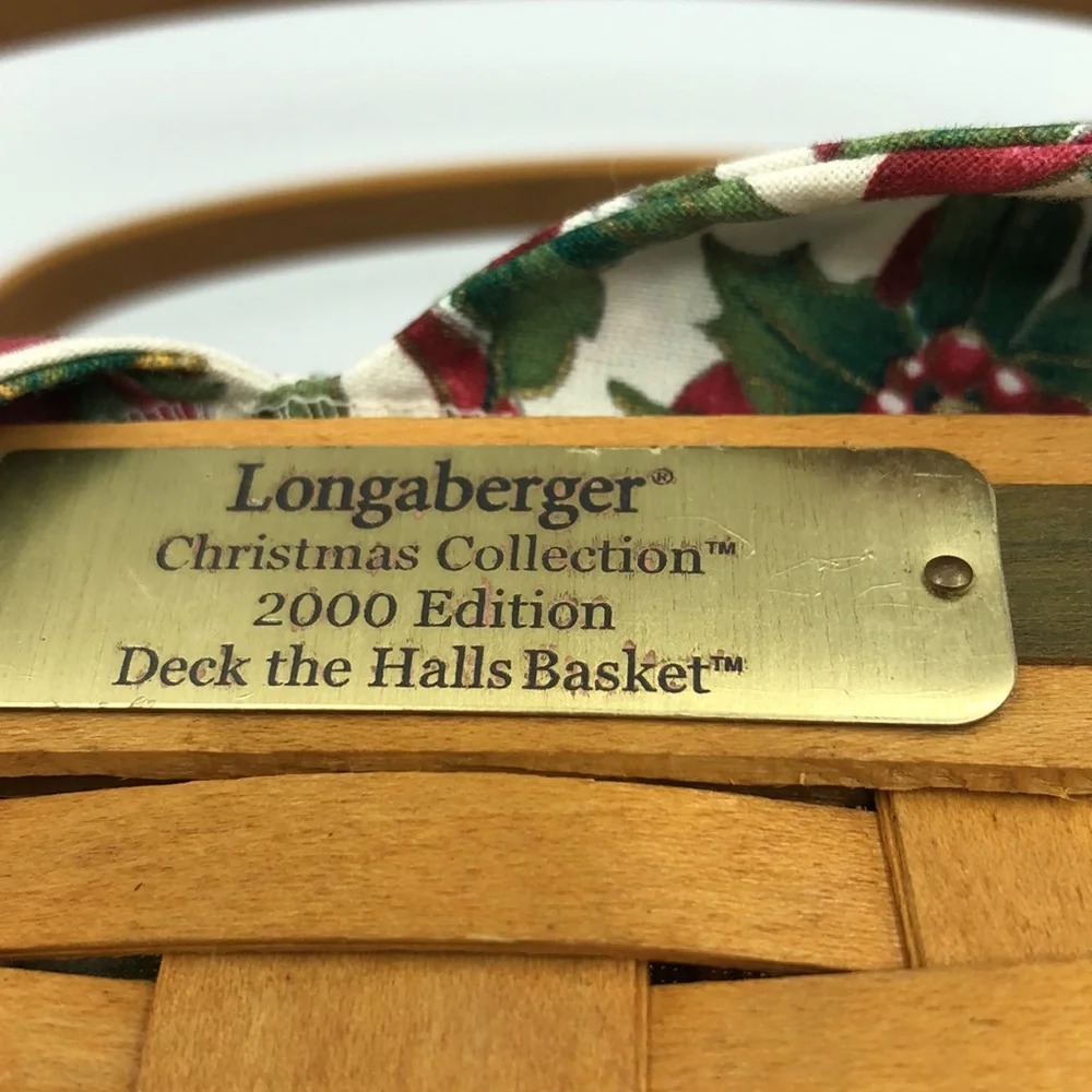 Longaberger 2000 Christmas Collection Deck The Halls Basket Century Celebration
